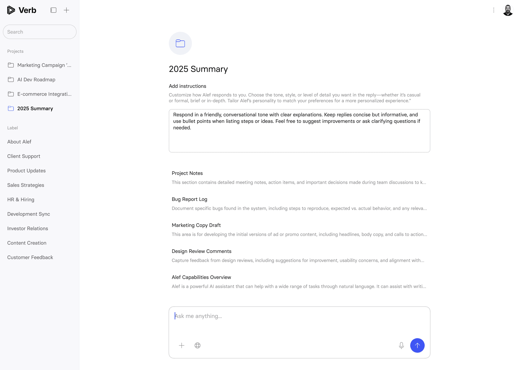 An image of Freelio's project ui