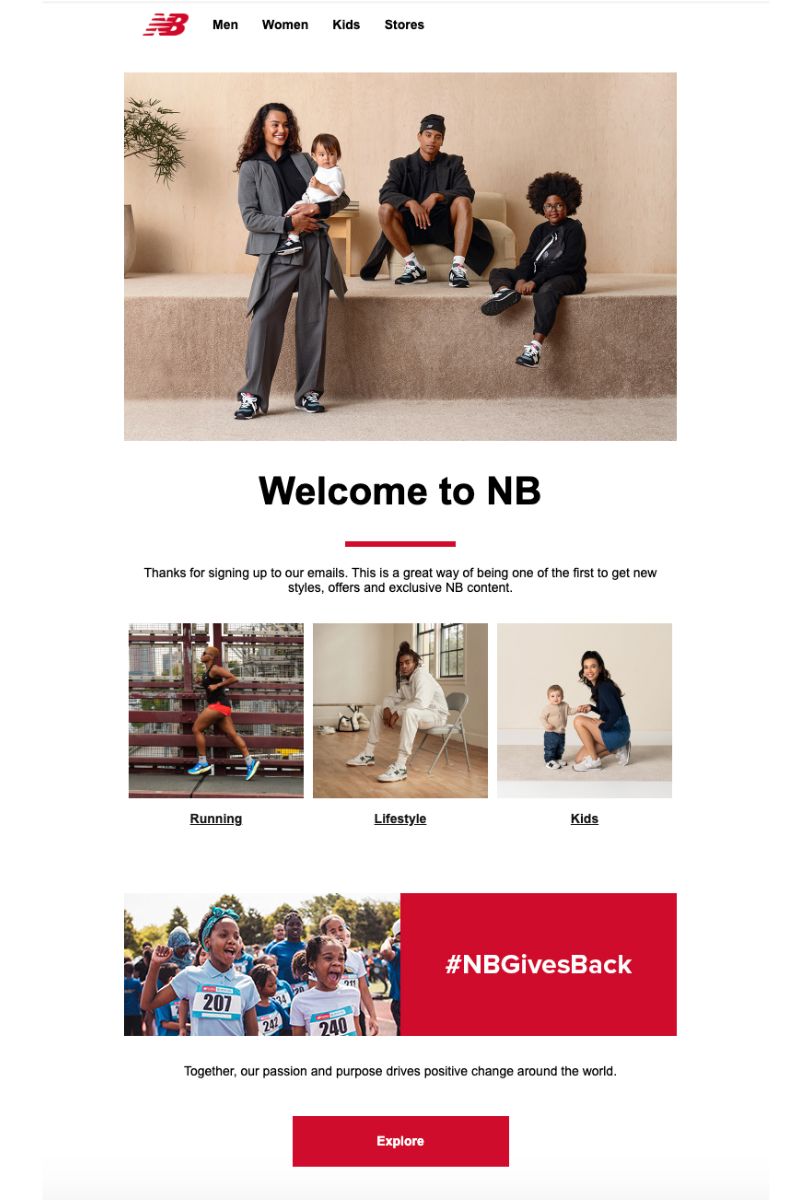 new balance welcome email