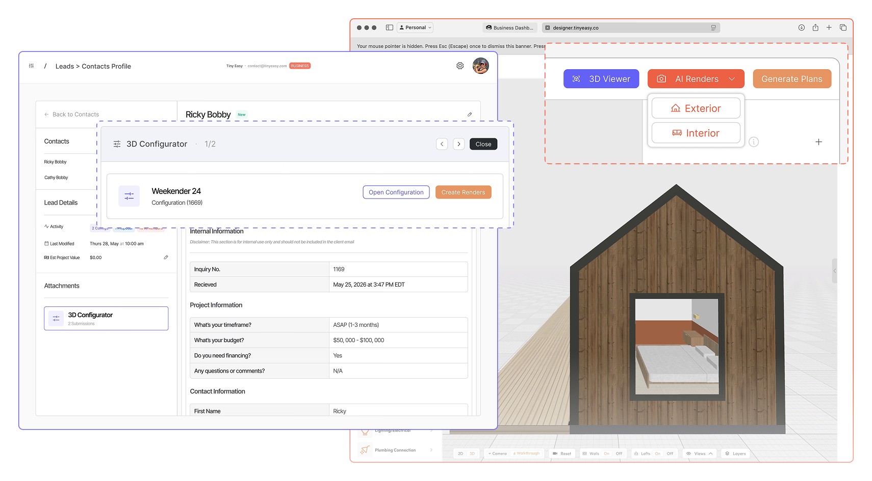 Preview of Tiny Easy's 3D Design Portfolio Viewer