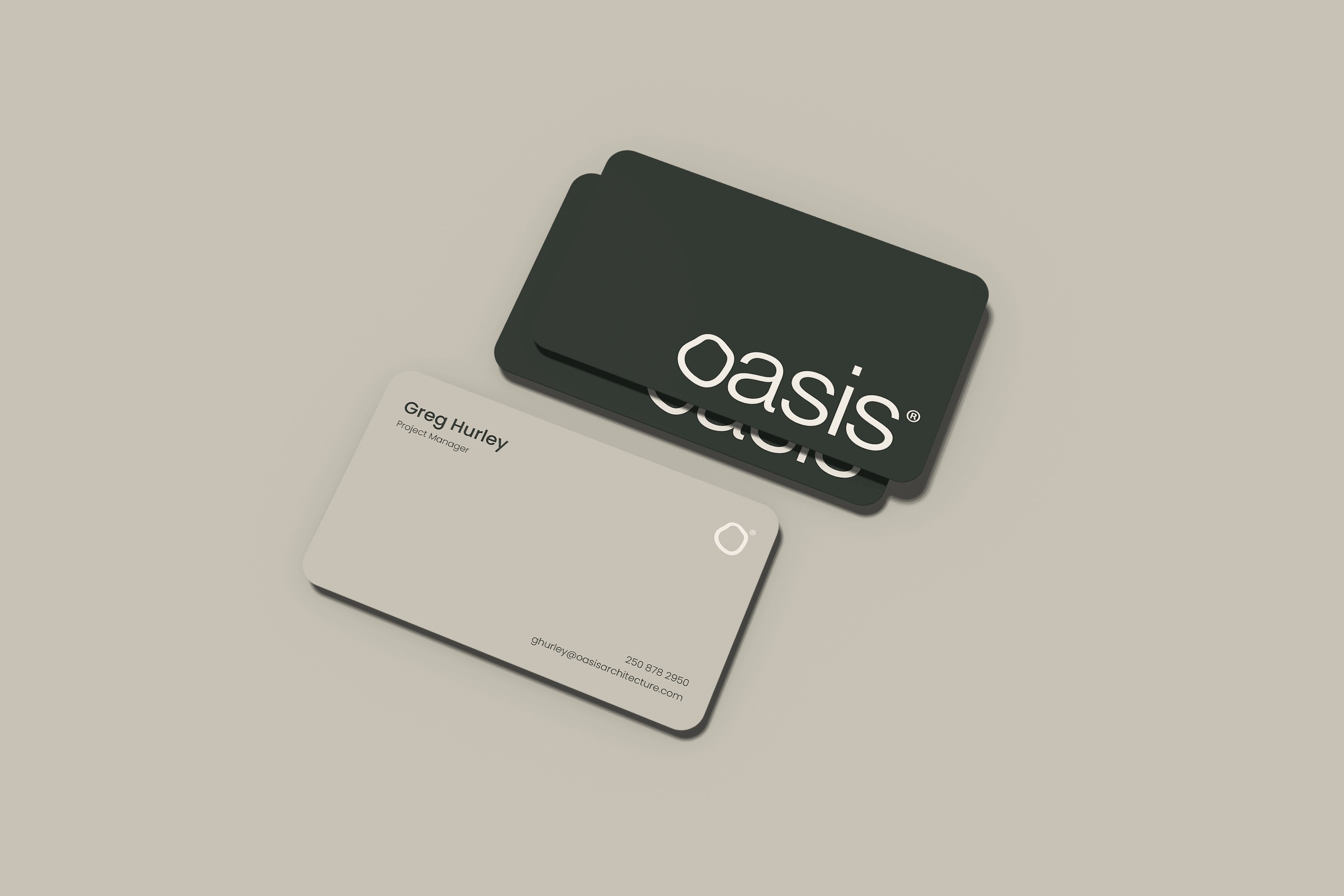 business card mockup for Oasis Architecture