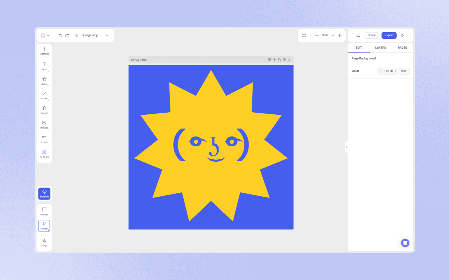 how to design shrug emoji in glorify