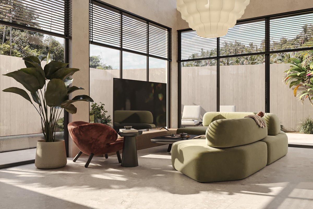 Large-scale residential complex in Changgu district in the style of Singaporean modernism and eco-futurism