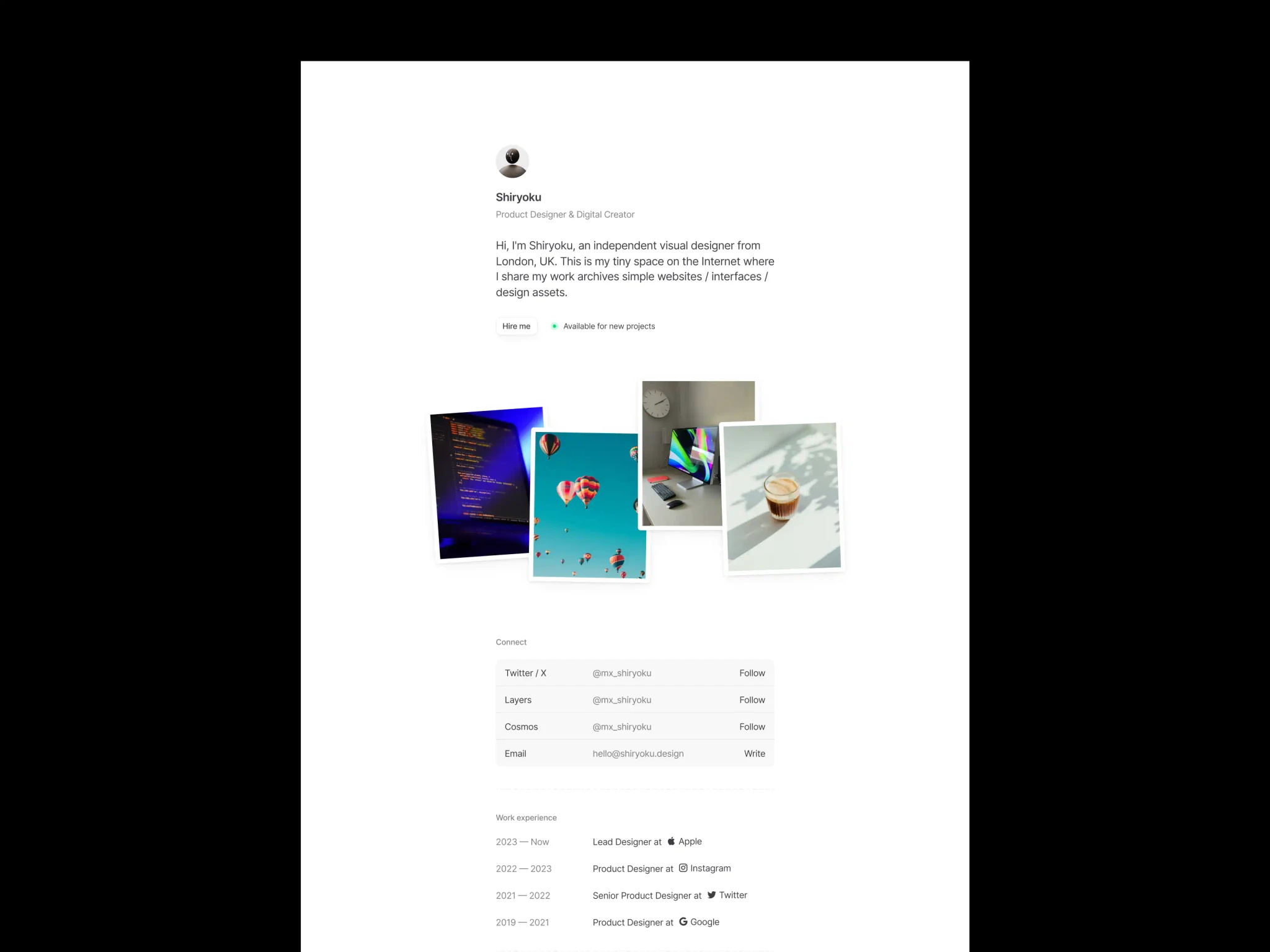 Personal Portfolio Framer Template