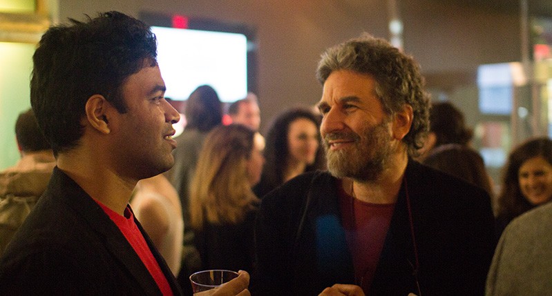two men talking