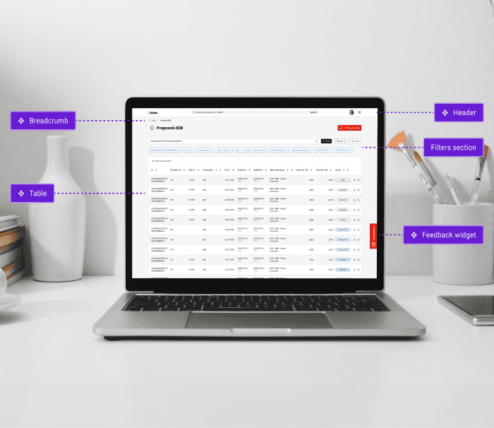 Isometric layout showing multiple screens from the Atlas campaign management platform, built with RISE. Visible interfaces include: a campaign creation form ("Campanhas online — Nome da campanha") with promotional mechanic selection cards showing Direct discount in €, Direct discount in %, Buy X Pay Y, Diffused discount, and Scratched price; a campaign list view with calendar and list tabs; a Gantt-style timeline with colour-coded campaign rows; and a "Create single campaign" form with structured sections for general data, details, media reports, and milestones. Demonstrates RISE components applied at full product scale across a complex B2B workflow.