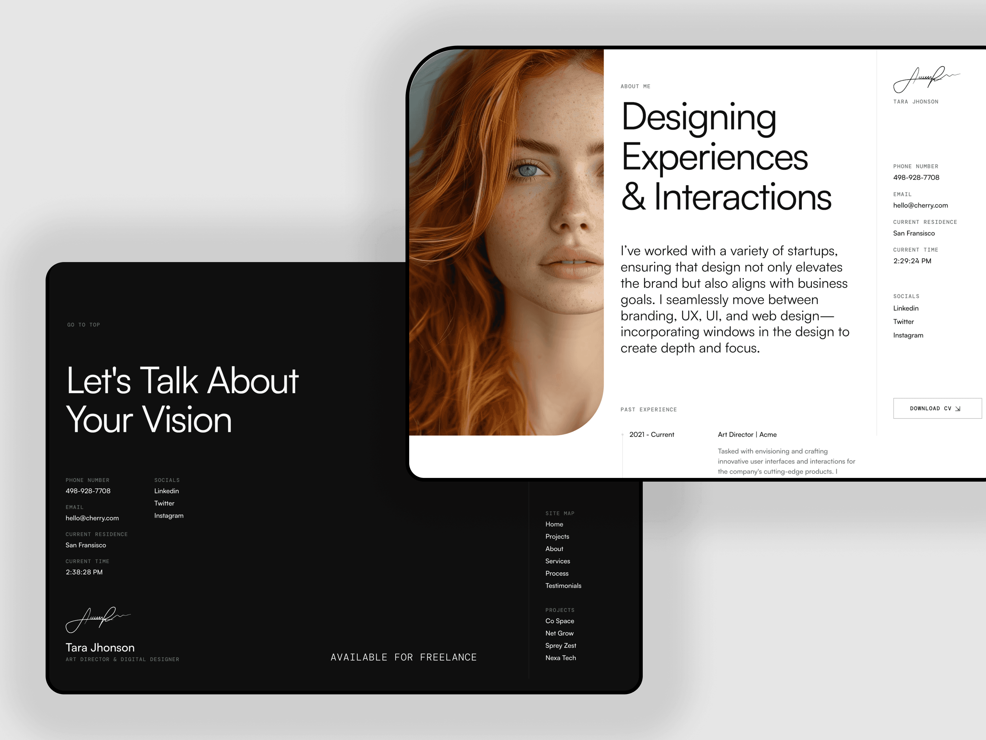 Tarafolio Framer template