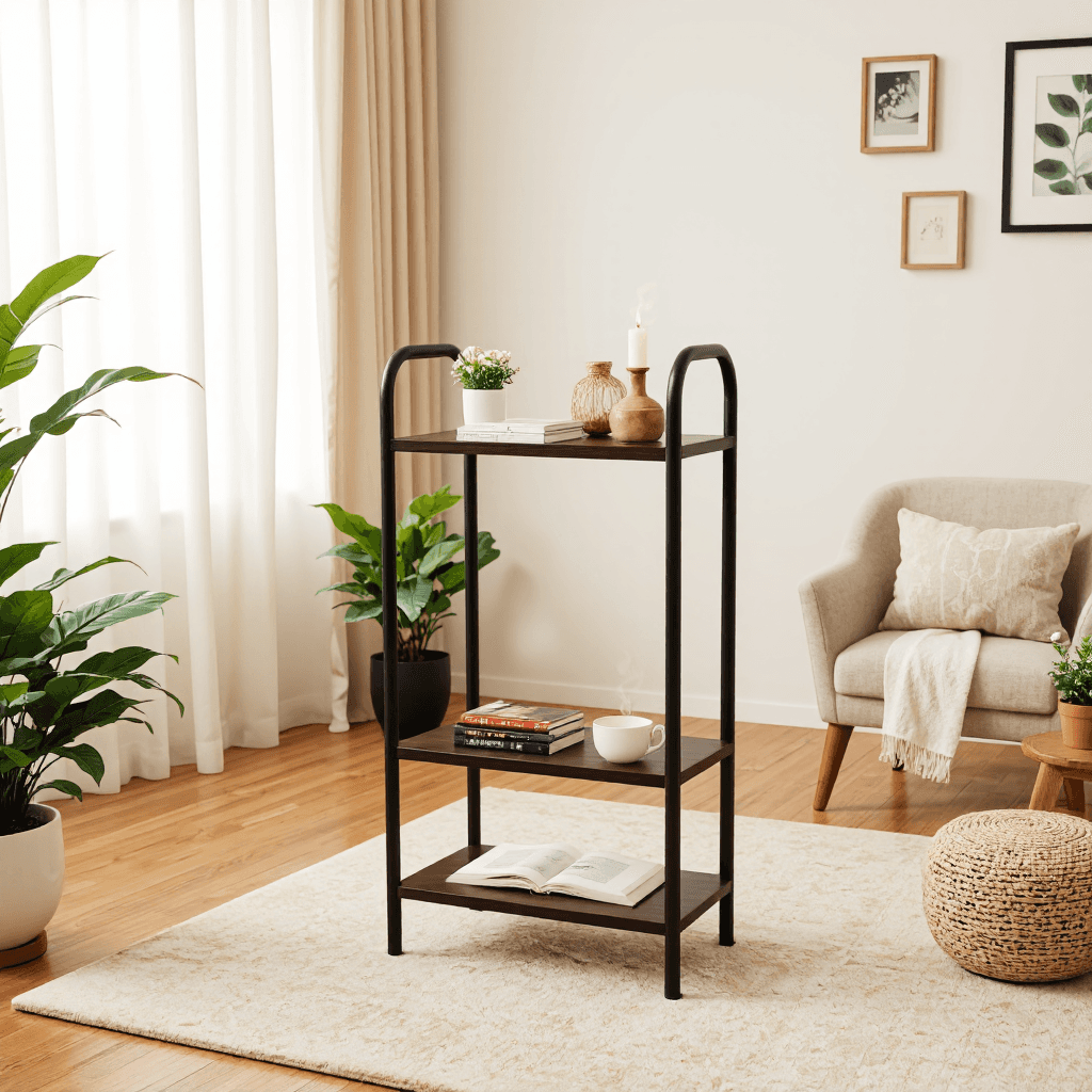 product photography of three-tier shelf