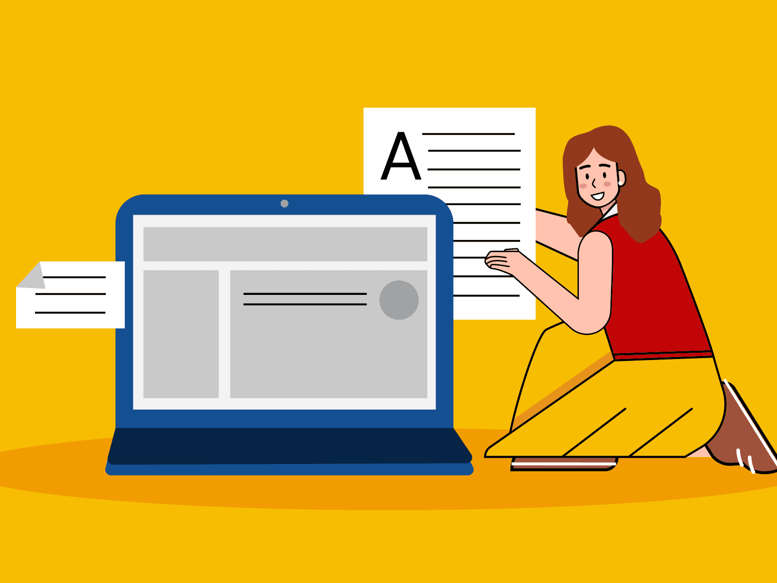 Illustration representing the history section of a thought pieces blog, focused on written ideas and long-form content.