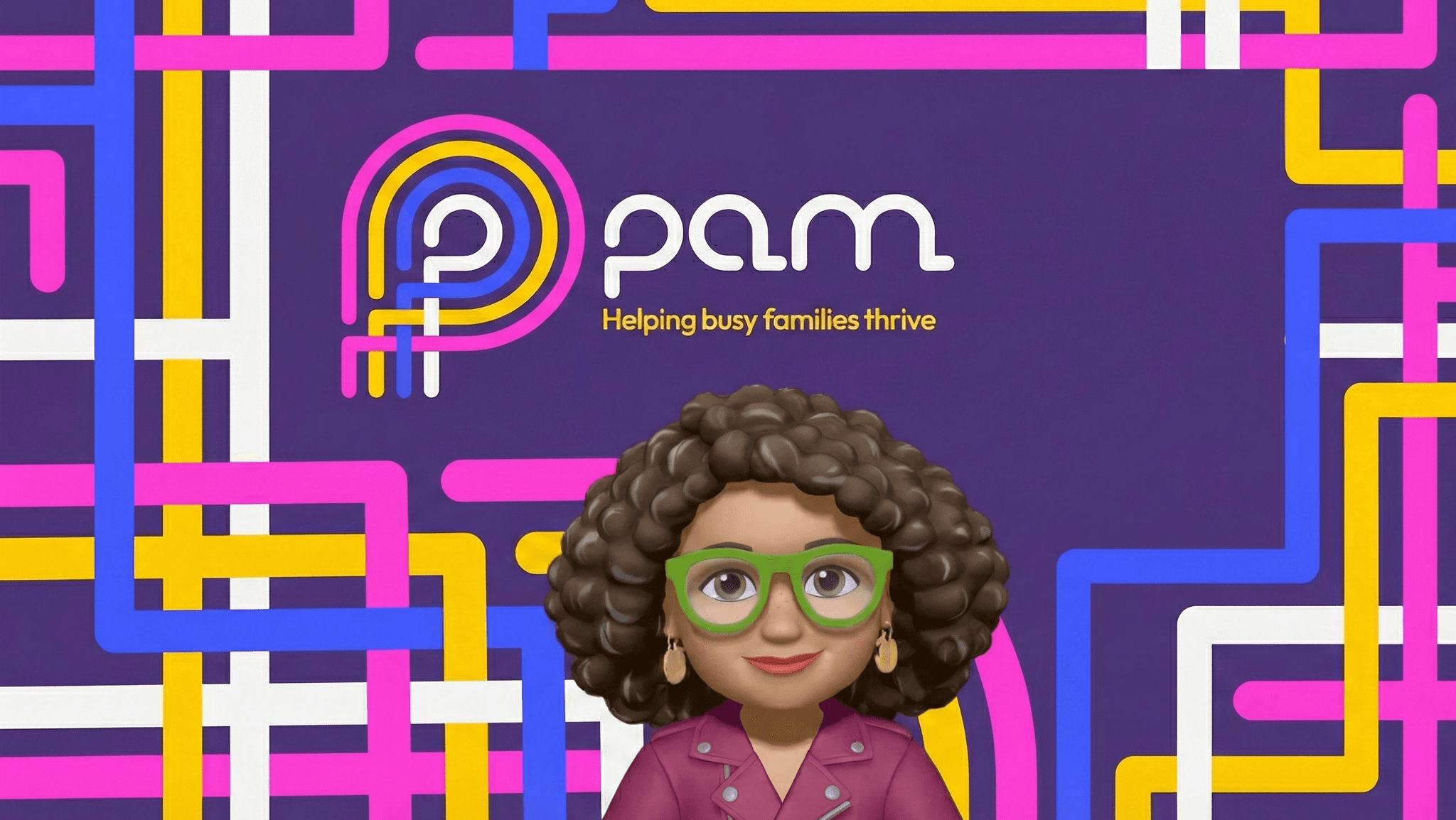 PAM promo, with PAM wearing green glasses