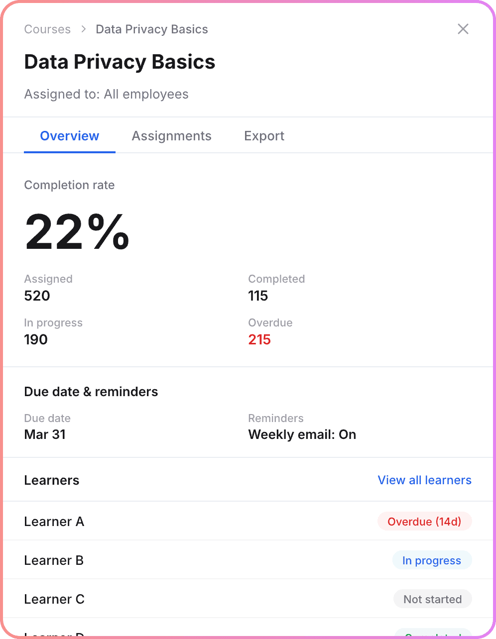 Outdated LMS example