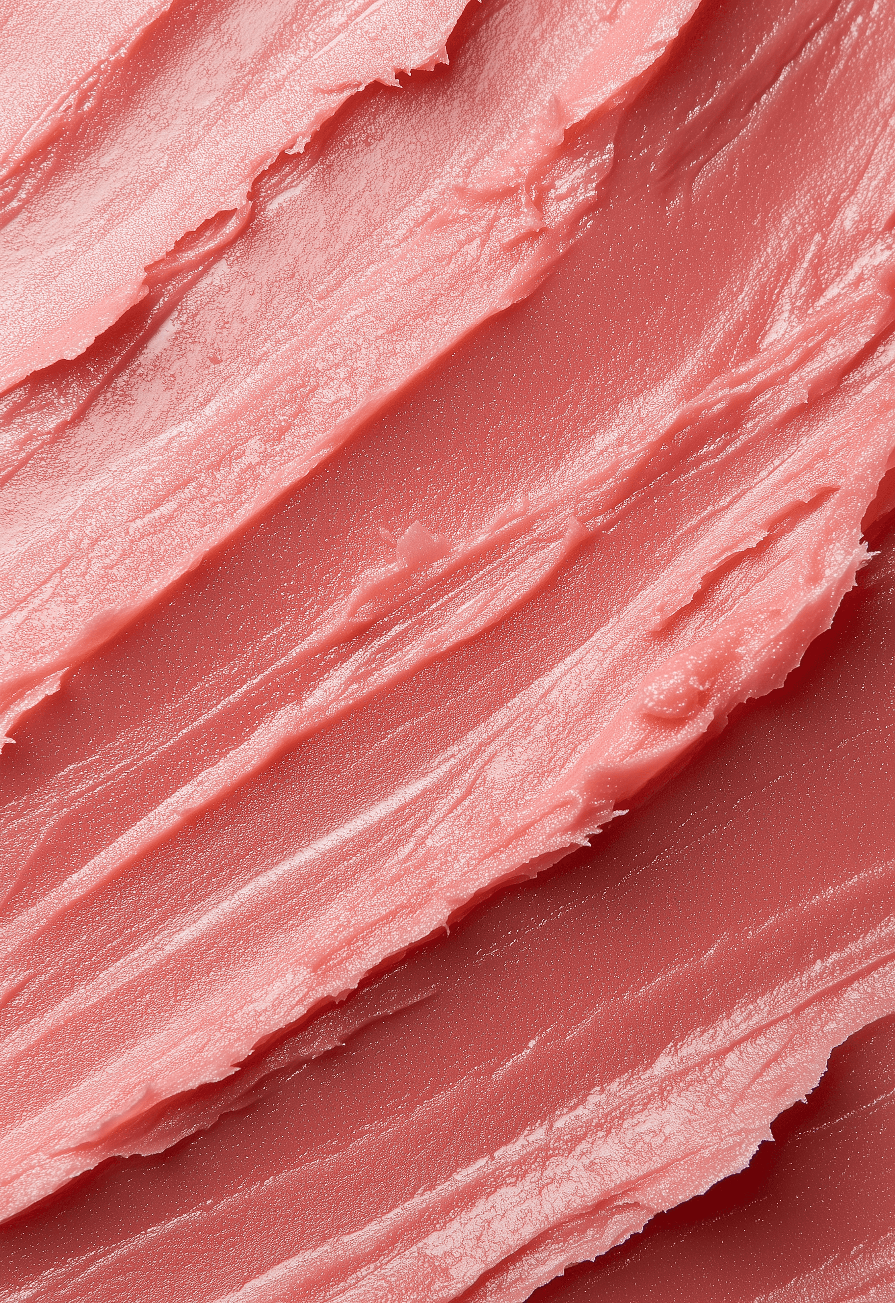 Close-up of the texture and color of pink lip gloss, product photography.