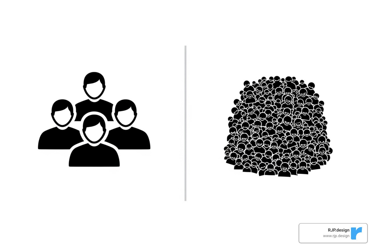 target audience icon vs. a generic crowd icon - website traffic increase