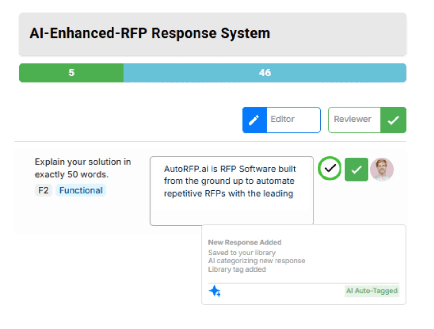 AI enhanced RFP response system
