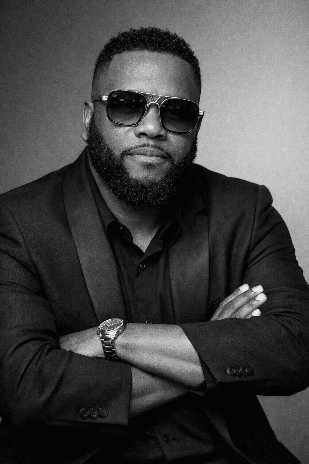 Portrait of a young man on a blue background