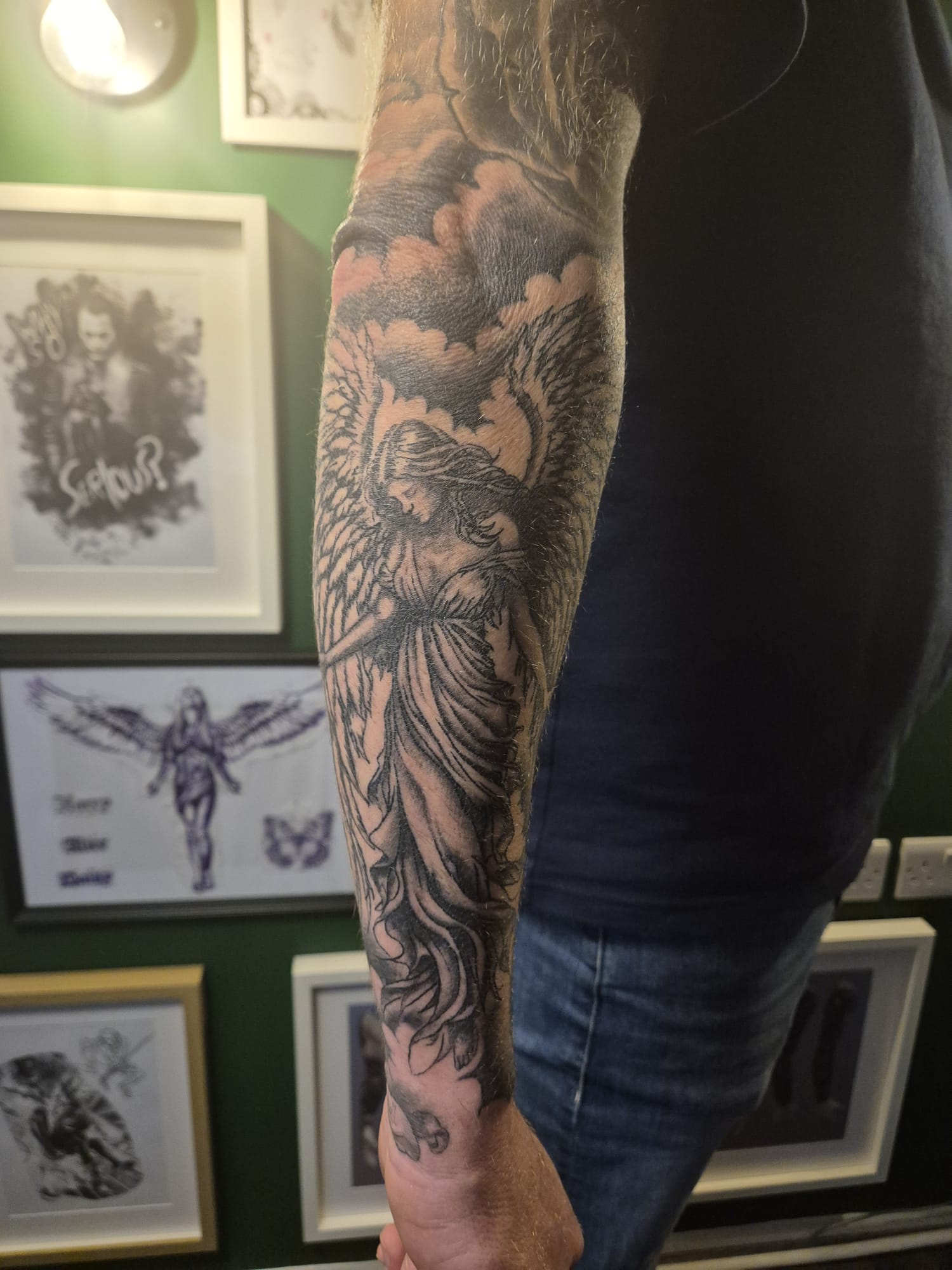 Arm tattoo of a pirate.