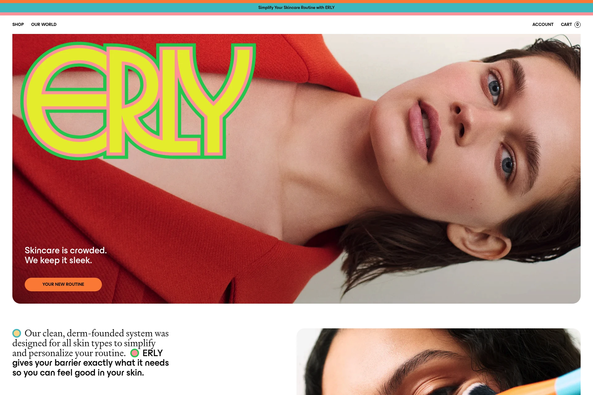 Screenshot of Erly website