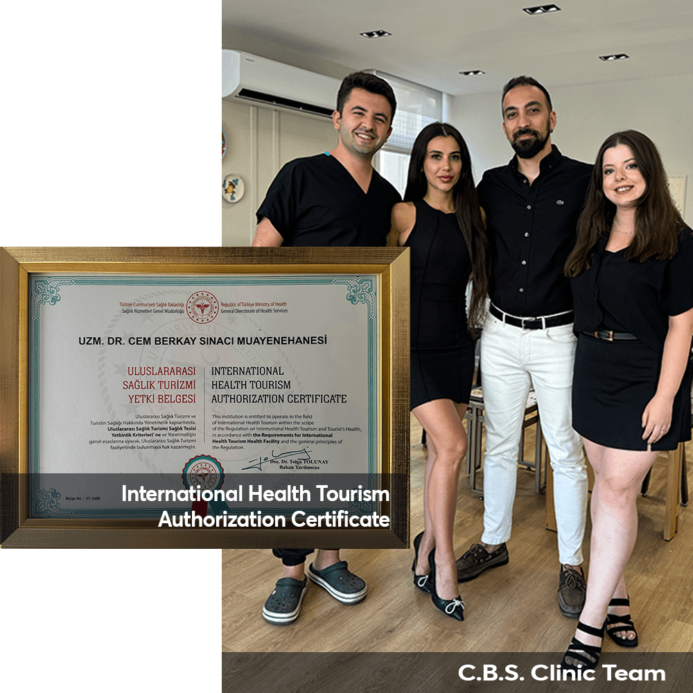 CBS Clinic team and their international health tourism center authorization certificate