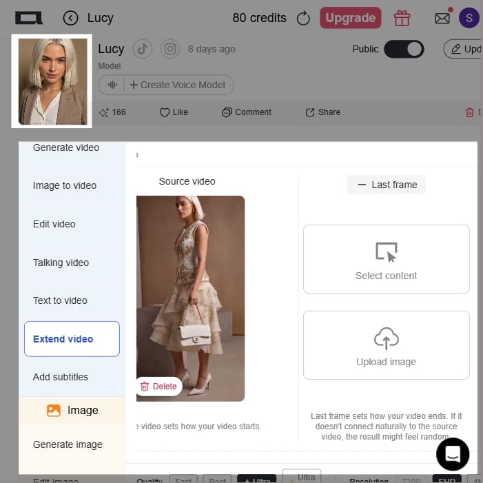 add last frame to extend video