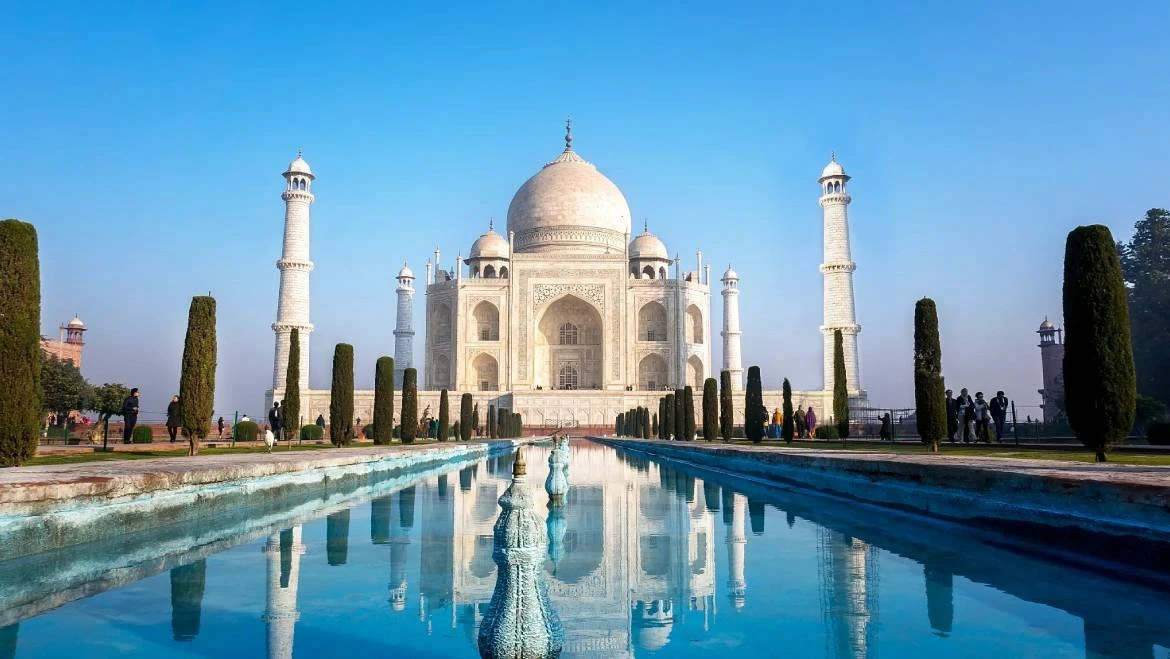 Taj Mahal with reflecting pool