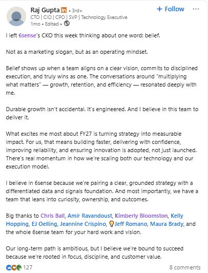 Marketing Spotlight: 6sense Marketing Strategy Leadership Presence Analysis