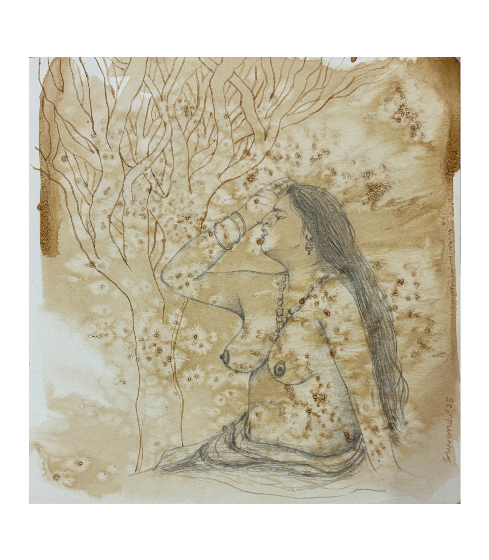 herd of sheep on road painting