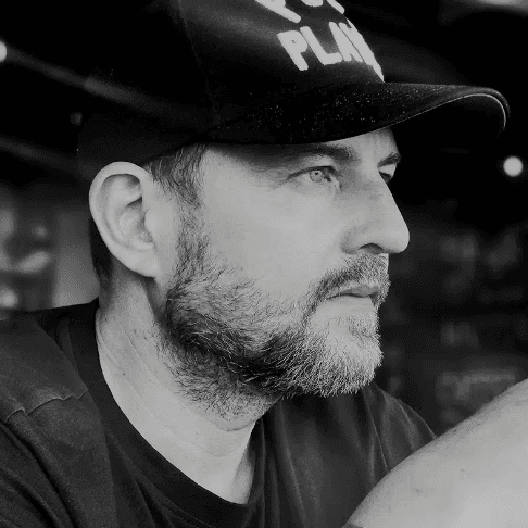 Adam Gordon, Ceo, Poetry, portrait, black and white. 