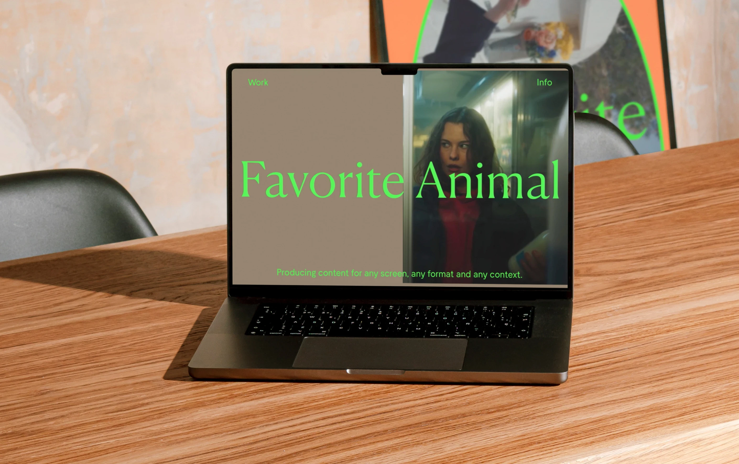 Website design made for Favorite Animal displayed on a laptop.