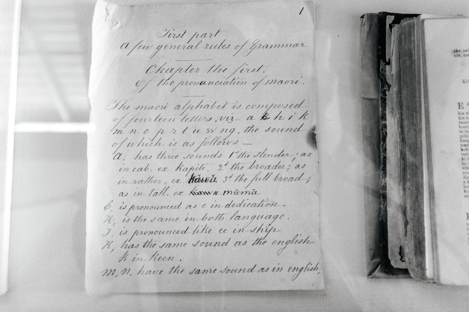 Open handwritten notebook