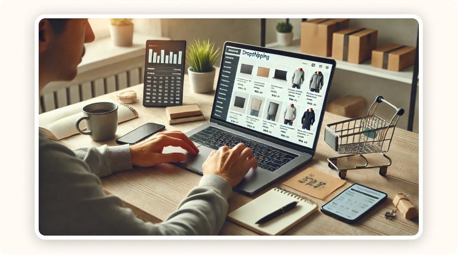 Person using a laptop