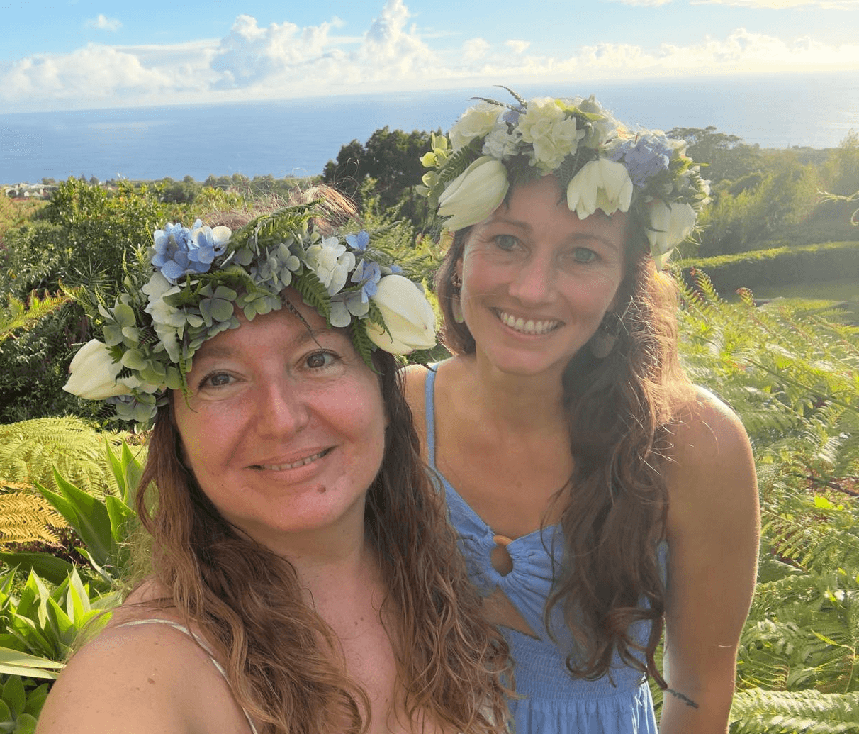 Women in flower crowns.