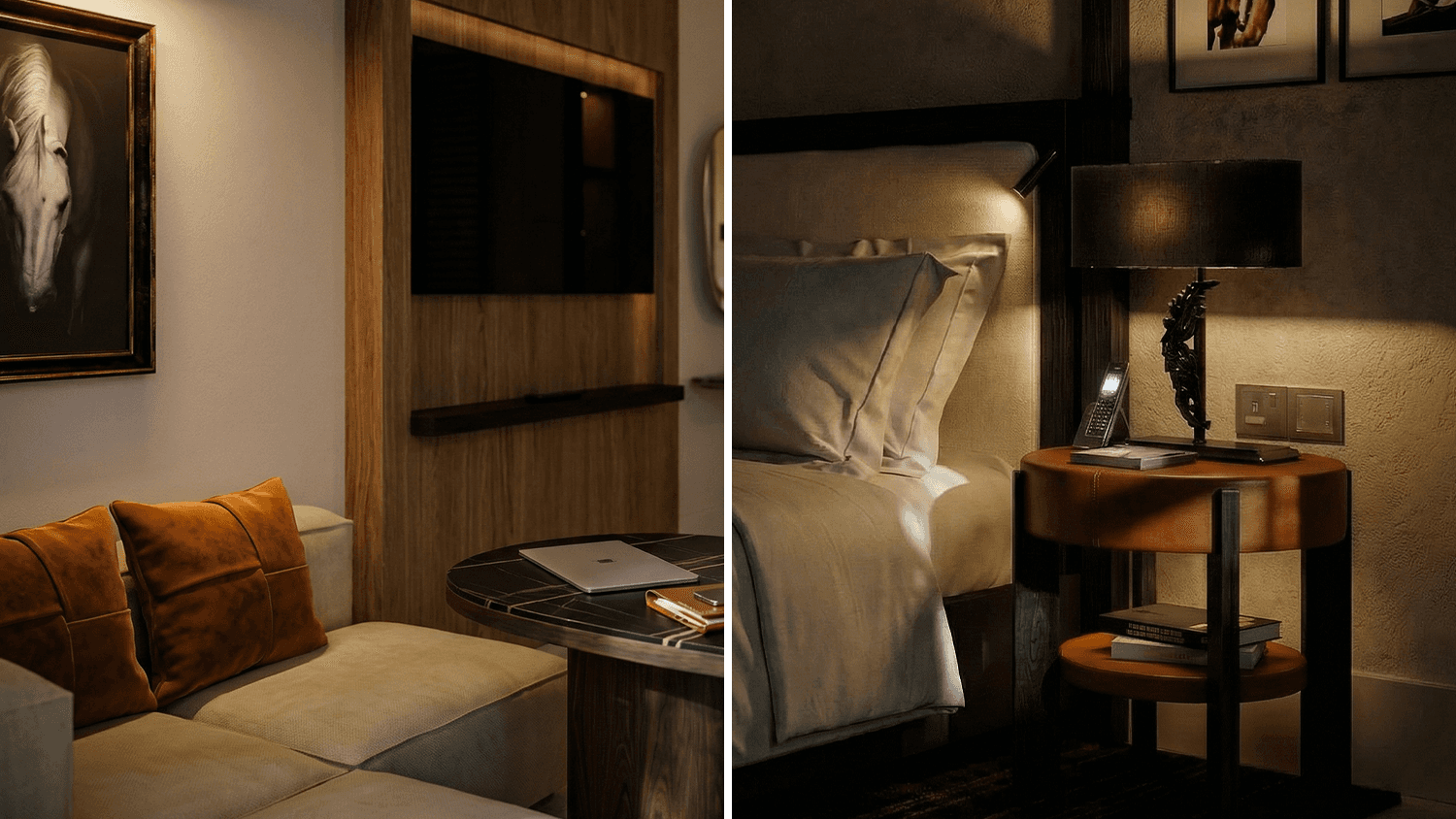 Internal render bedroom and sitting area