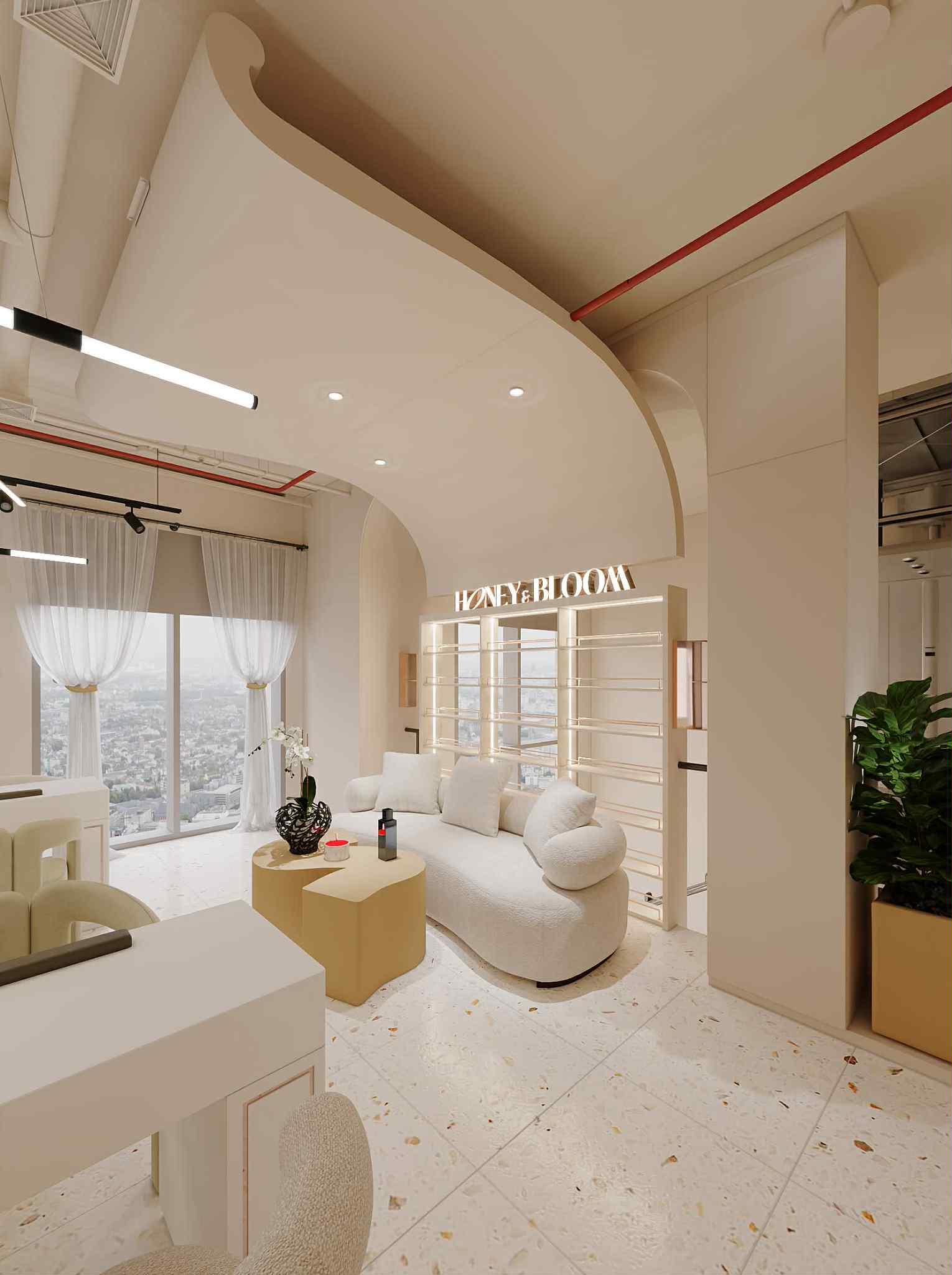 A serene spa setting with two lounge chairs beside a warm, reflective pool and soft, natural lighting.