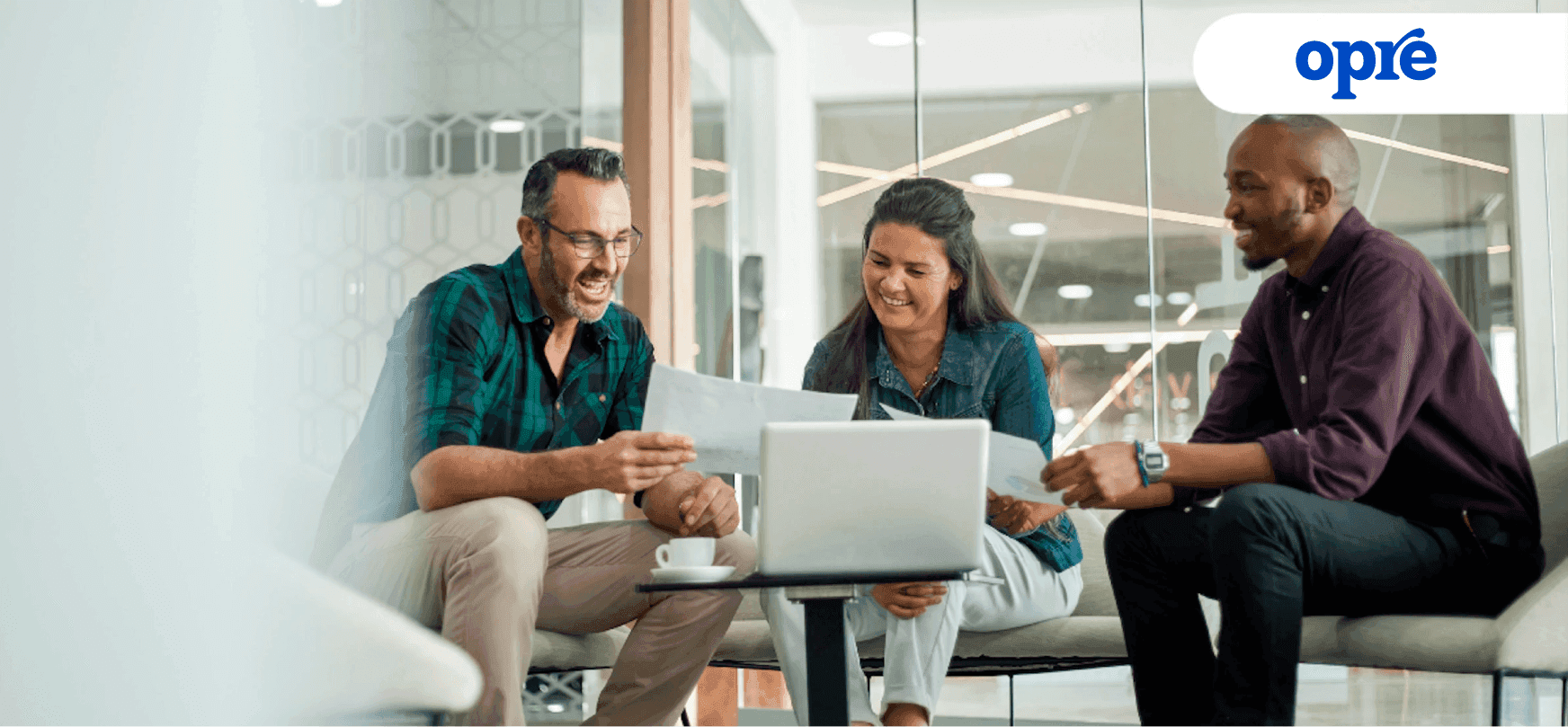 A diverse team collaborating with each other in an office setting