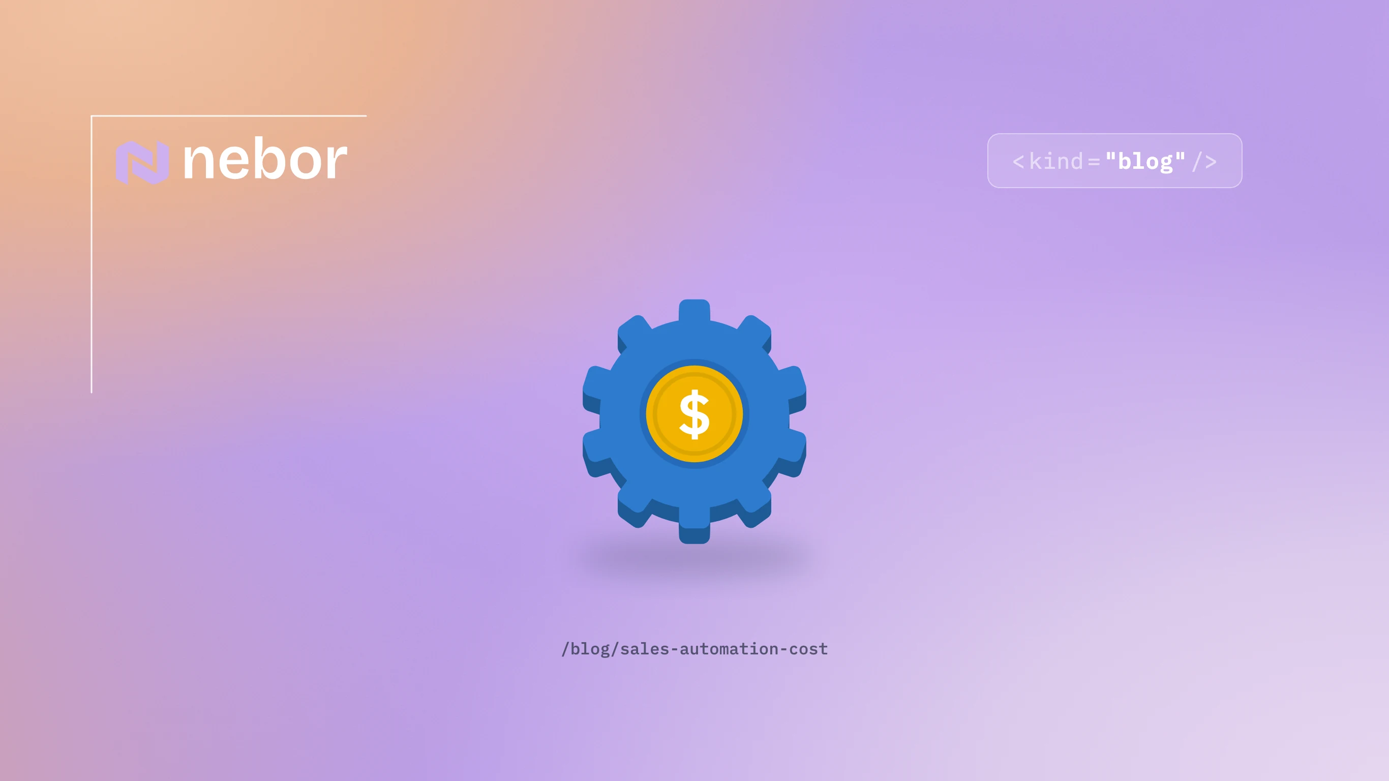 Blue 3D gear with a gold dollar medallion, representing sales automation cost