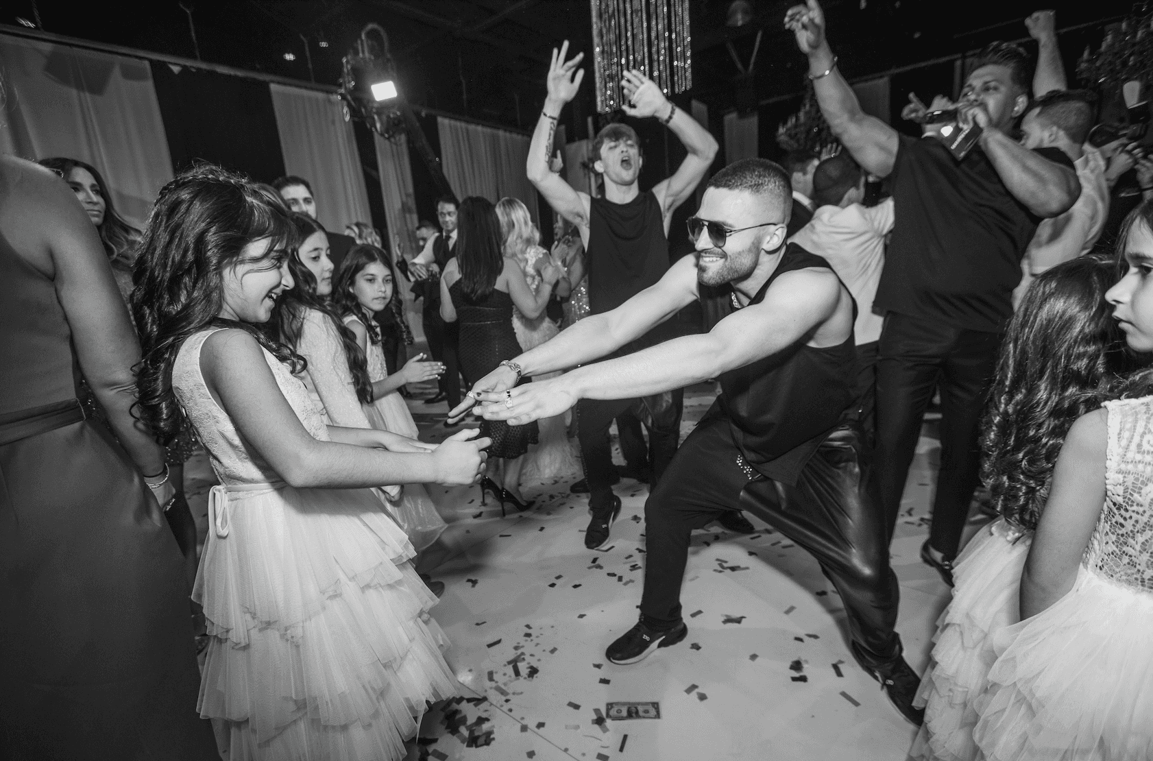 Rear view of black car