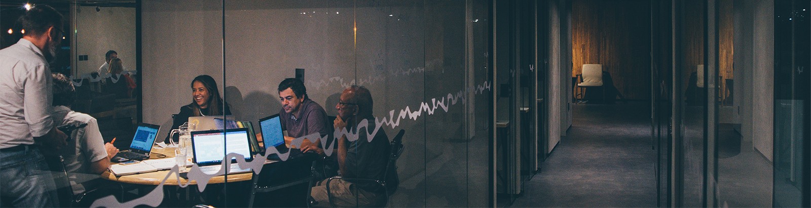 Meeting in a conference room