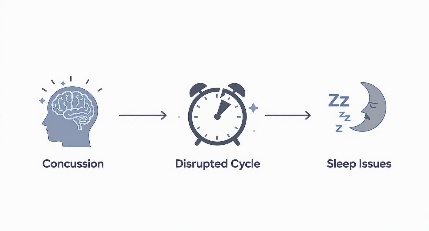 Infographic about concussion and sleep