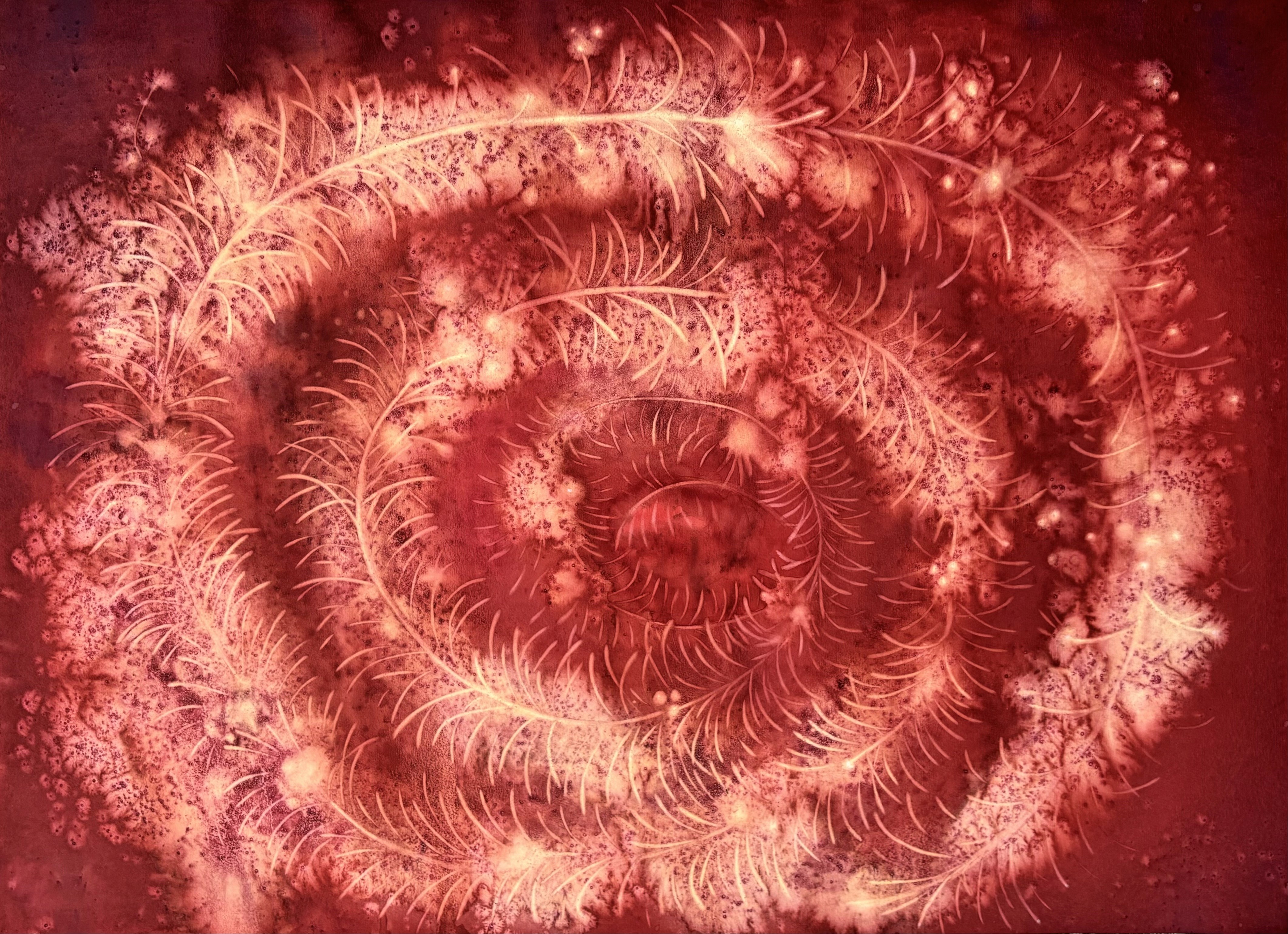 herd of sheep on road painting