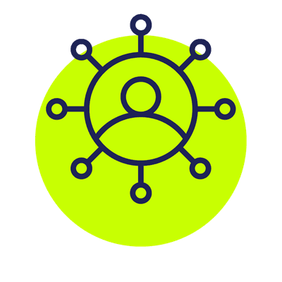 Icon of a person with a circle surrounding