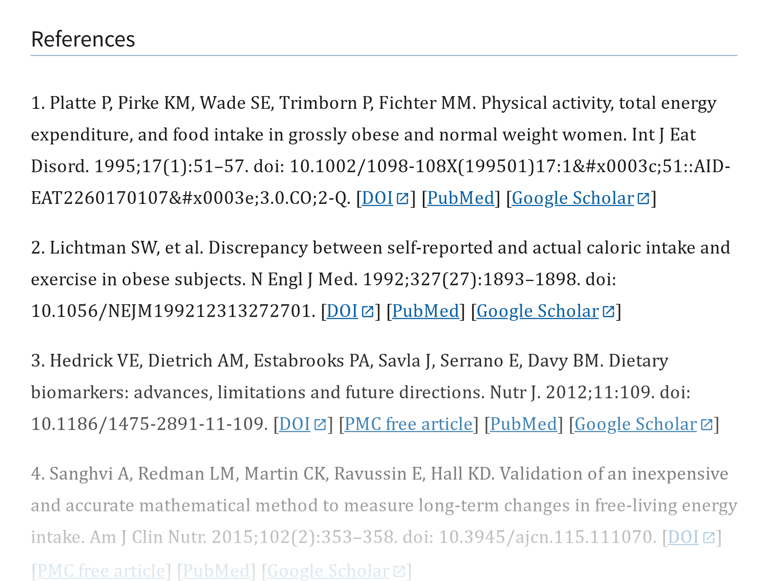 References section