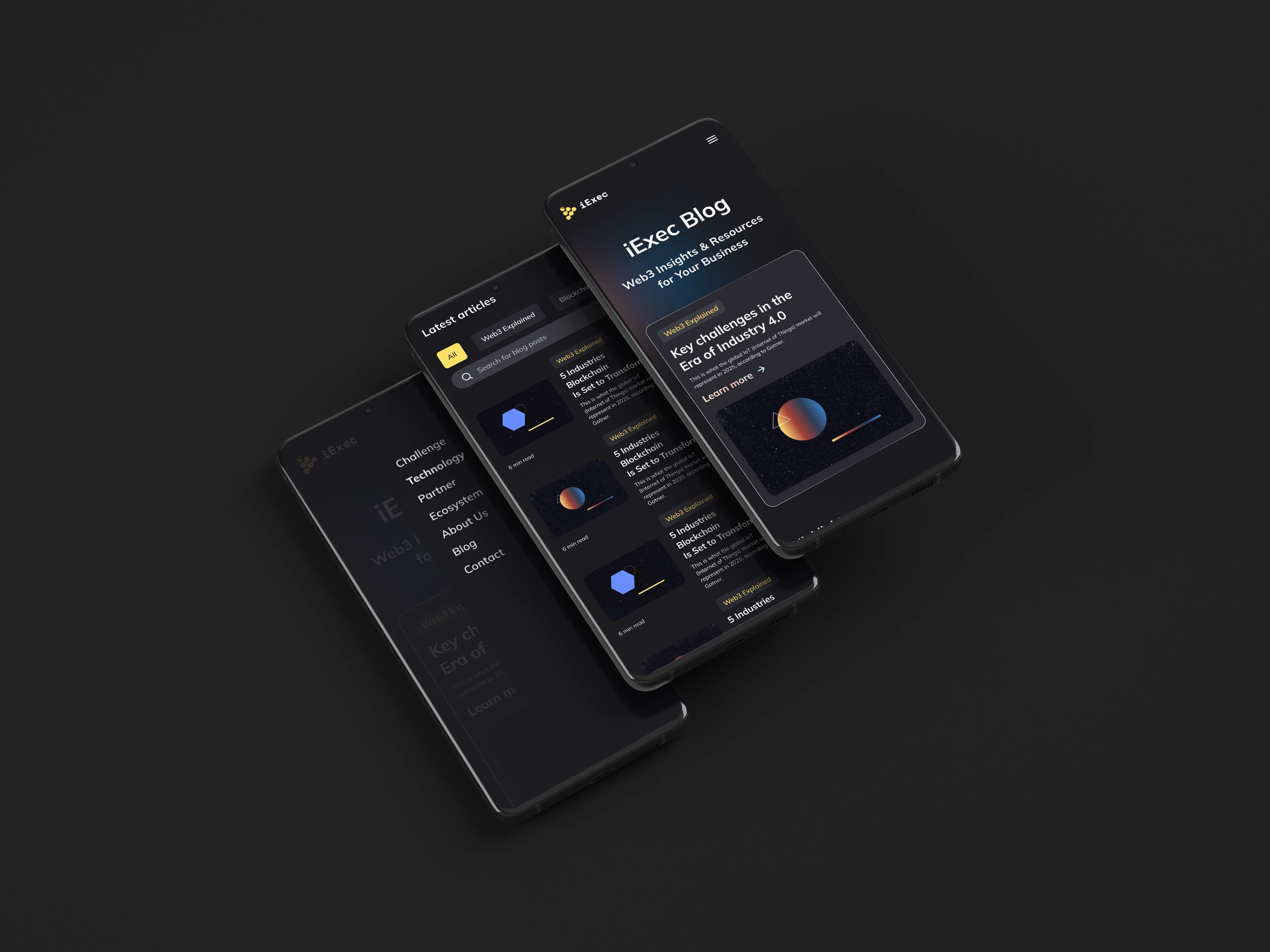 Mockup d’un ordinateur portable affichant le site web de la start-up iExec, présentant un outil de développement Web3, conçu par un web brand et UX UI designer basé à Rennes et à Paris, spécialisé en design de sites web et de branding de marques