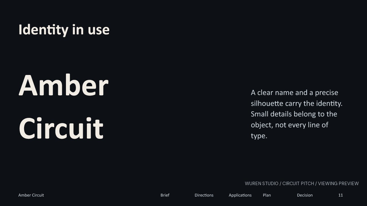 Circuit Pitch Studio — Identity in use