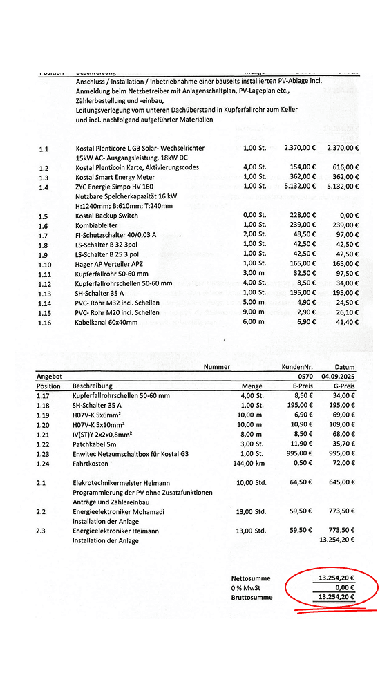 Ein gedrucktes Dokument, das eine Tabelle mit verschiedenen Finanzdaten und Zahlen zeigt, die in Zeilen und Spalten angeordnet sind.