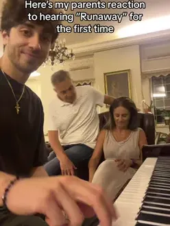 I feel they get more in love when they hear me play🥹❤️ #runaway #kanye #piano #parents #reaction 