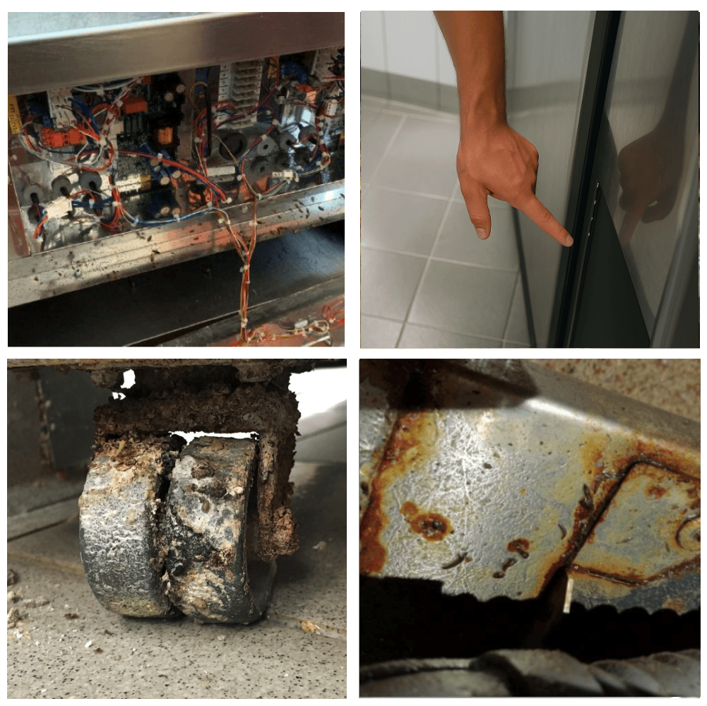 Segnalazioni visive e danni tecnici rilevati durante una fase di ispezione sul campo