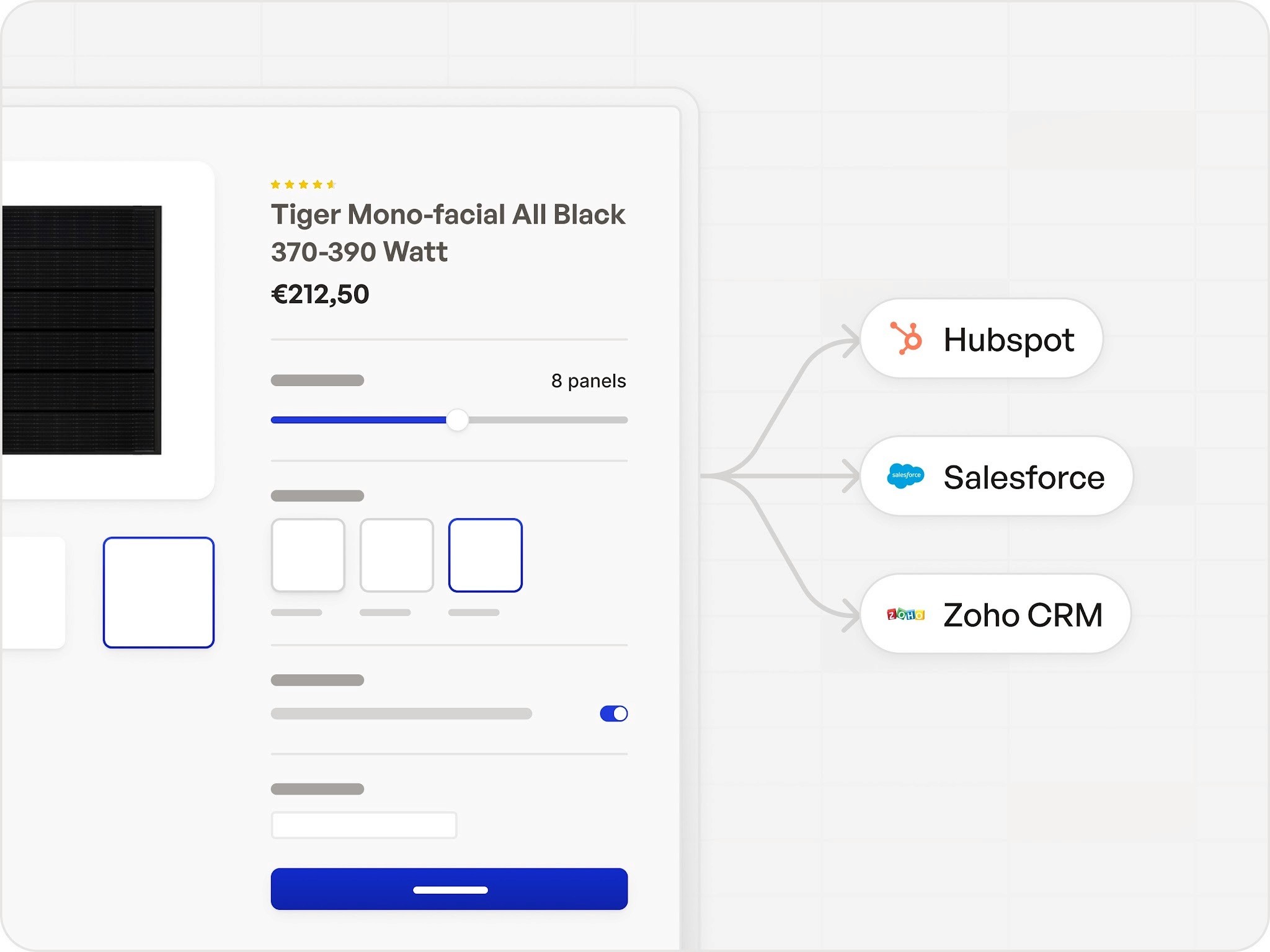 Automation of website quote through integration with hubspot, salesforce and zoho