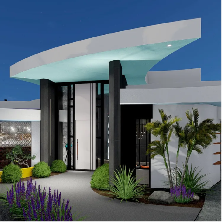 Main Entry of modern house very architectural design in Paradise Valley, Az.
