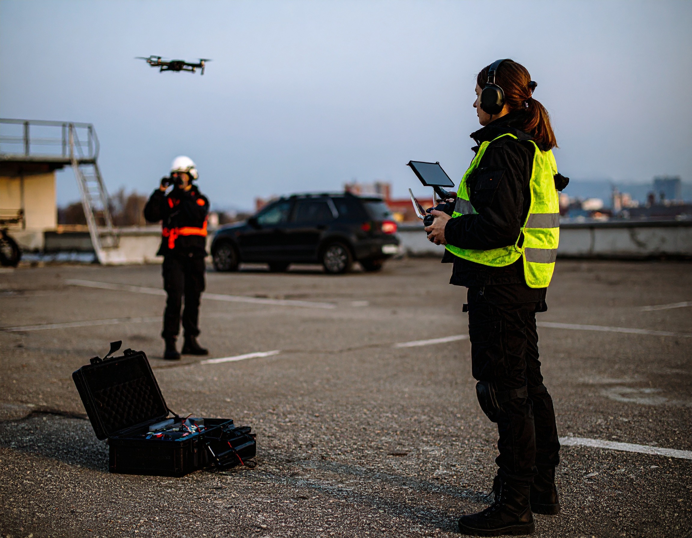 drone operator and spotter