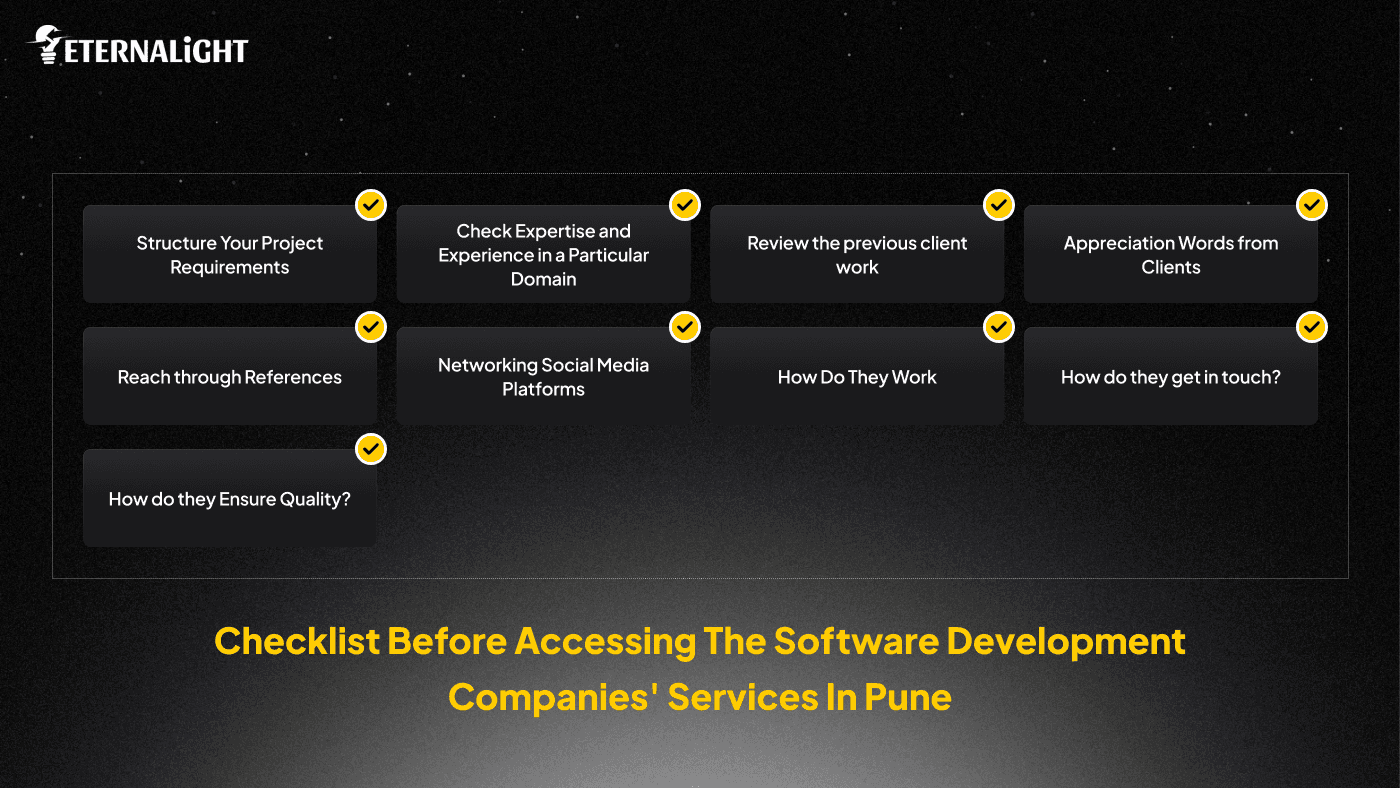 Checklist Before Software Development Companies' Services in Pune | Eternalight Infotech