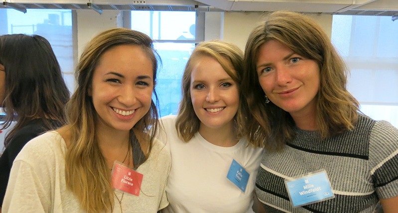 three women smiling